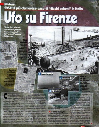 Ufo su Firenze: notizia sul giornale